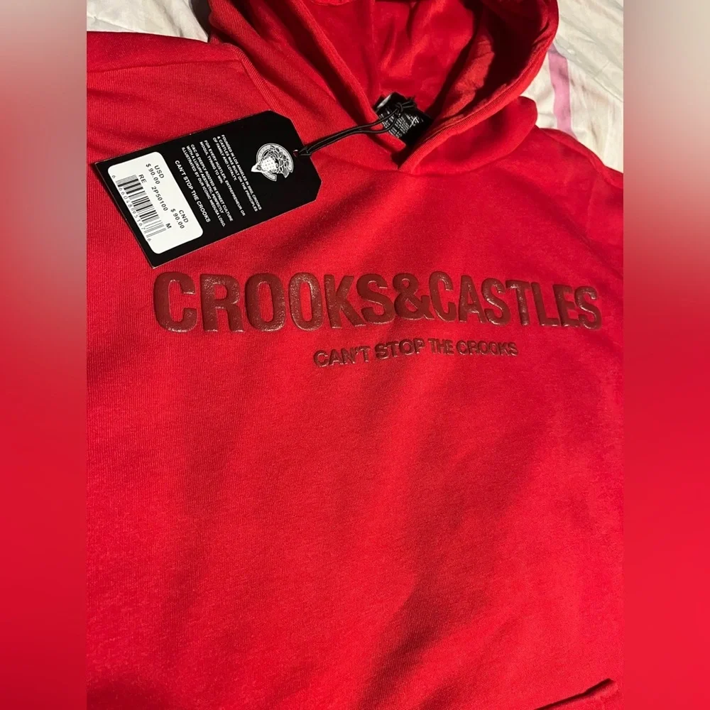 Crooks and castles red essential hoodie - Picture 2 of 3